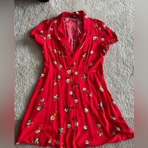 Express Coral Summer Floral Dress